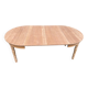 Round extendable dining table stripped in solid cherry wood France 1950