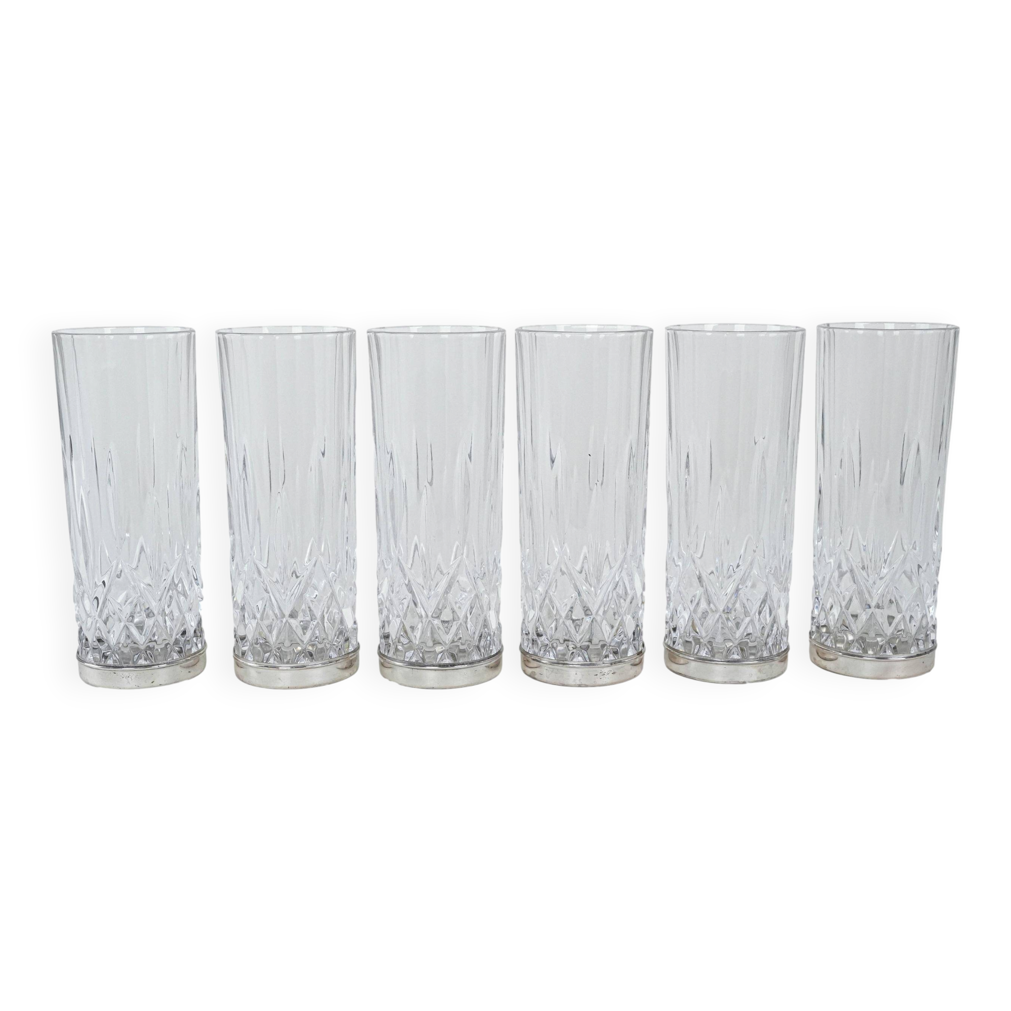 Set of crystal glasses, Italian design, 1960s, production: Italy