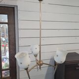 Gilded metal chandelier from the 60s