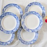 Set of 6 Sarreguemines flat plates, Rostand pattern