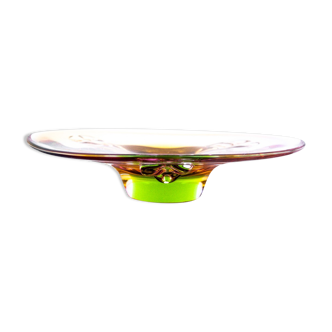 Plateau de verre coloré, années 1960