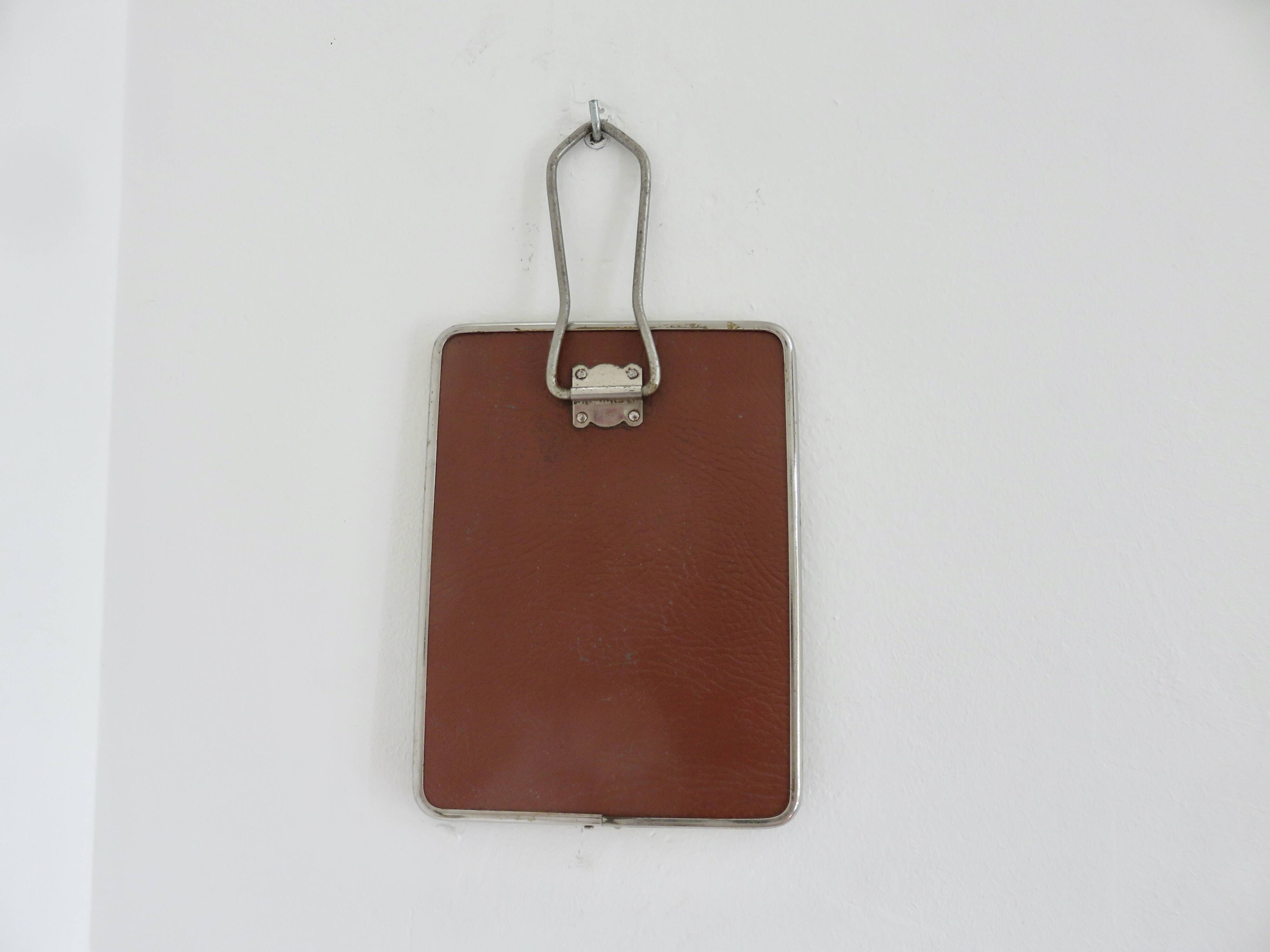 Antique barber's mirror, beveled, to place or hang, 1950