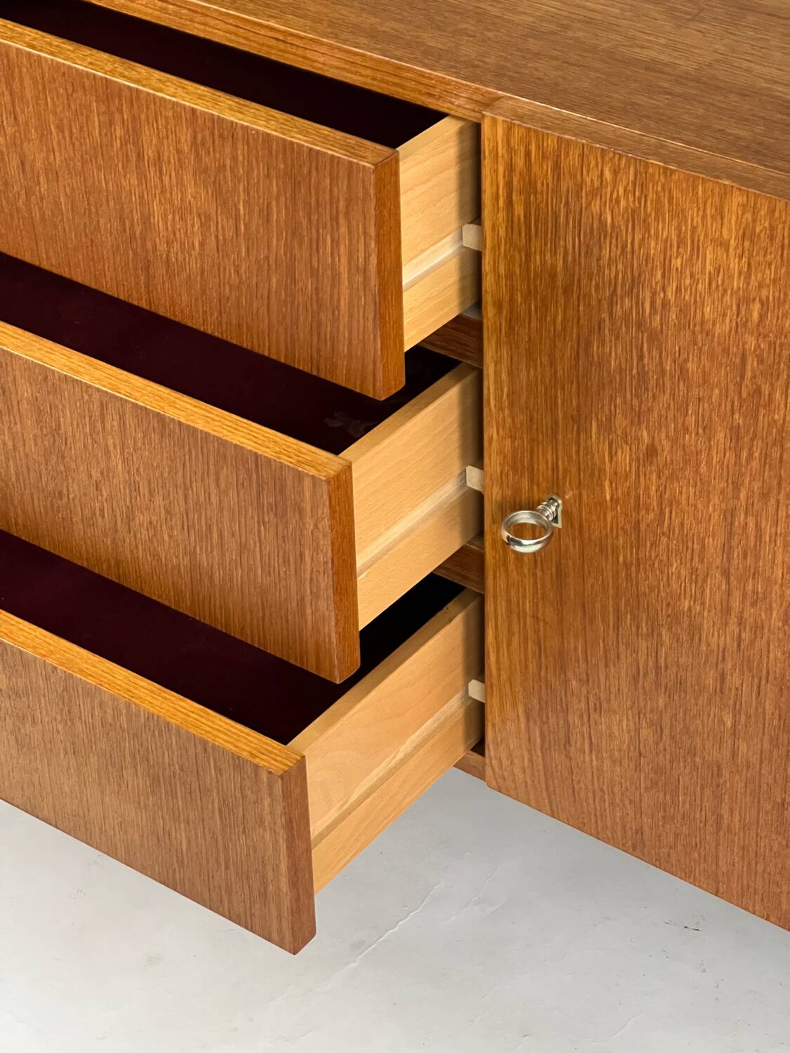 Vintage teak sideboard chest of drawers 60s mid-century design