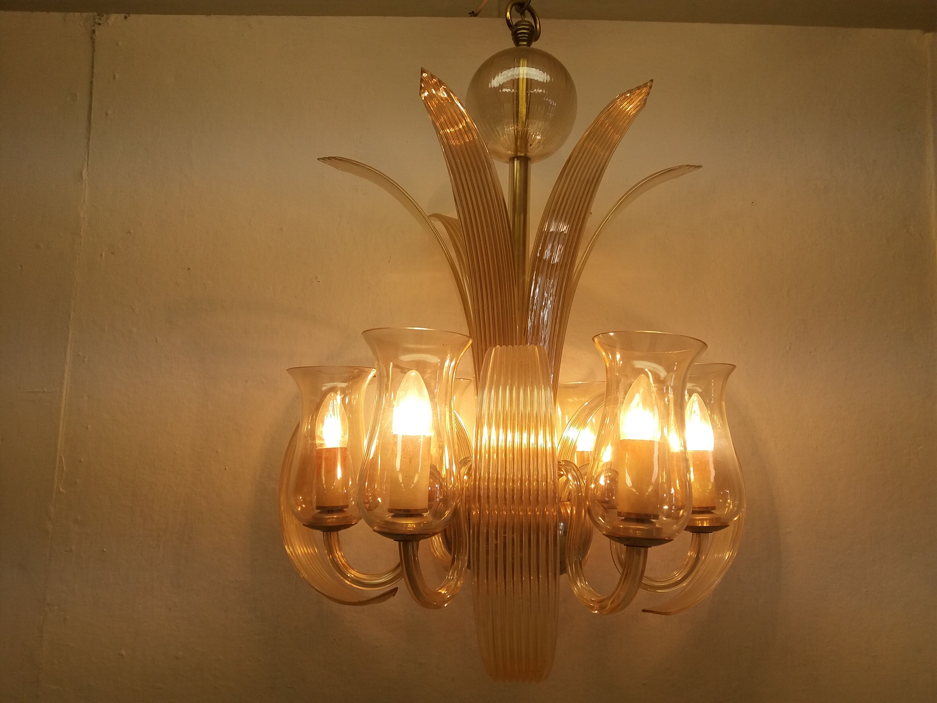 1930 Ardeco glass chandelier, Czechoslovakia