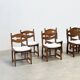 Set of six brutalist razorback dining chairs