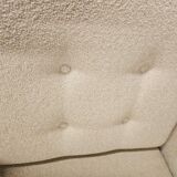 Pair of vintage 70's green fabric armchairs