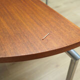 Table demi-ronde en teck, design danois, années 1970, fabricant: Bent Krogh