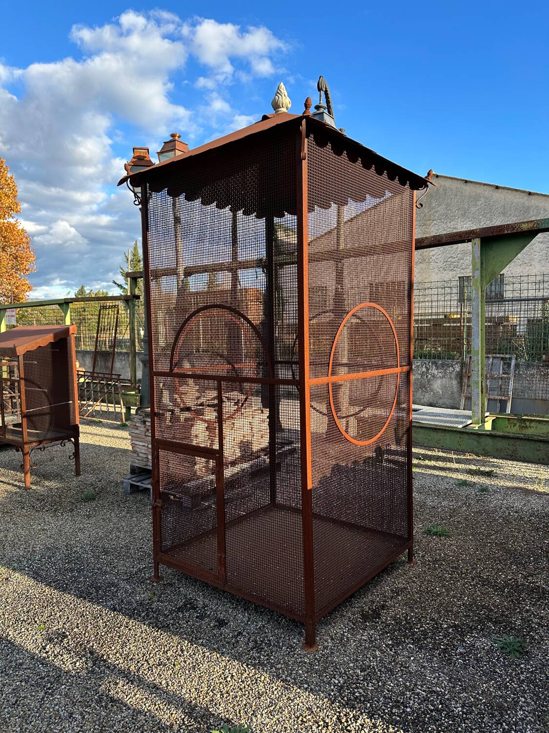 Handcrafted wrought iron aviary