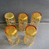 Saint Louis beer service in blown and cut amber crystal – Art Deco