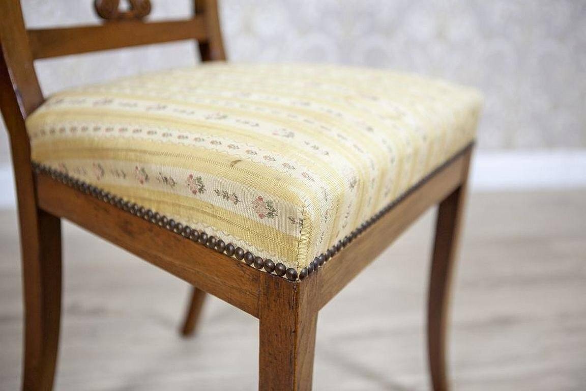 Set of 2 Ash Chairs in White Upholstery, 1950s