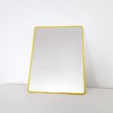 Wall-mounted barber mirror - Rectangle - yellow plastic outline - 1970 29x38cm