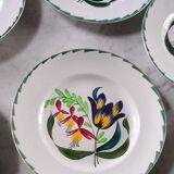 Flat plates Terre de fer St Amand and Hamage Nord - Hand painted