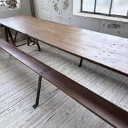 XXL trestle farm table 4m and its benches