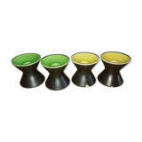 4 vintage 60's ceramic candlesticks