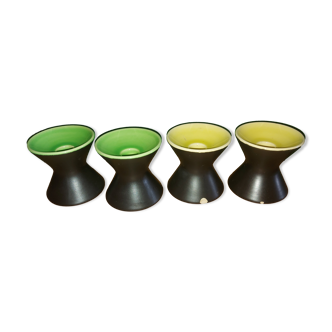 Set de 4 bougeoirs en céramique vintages années 60'S