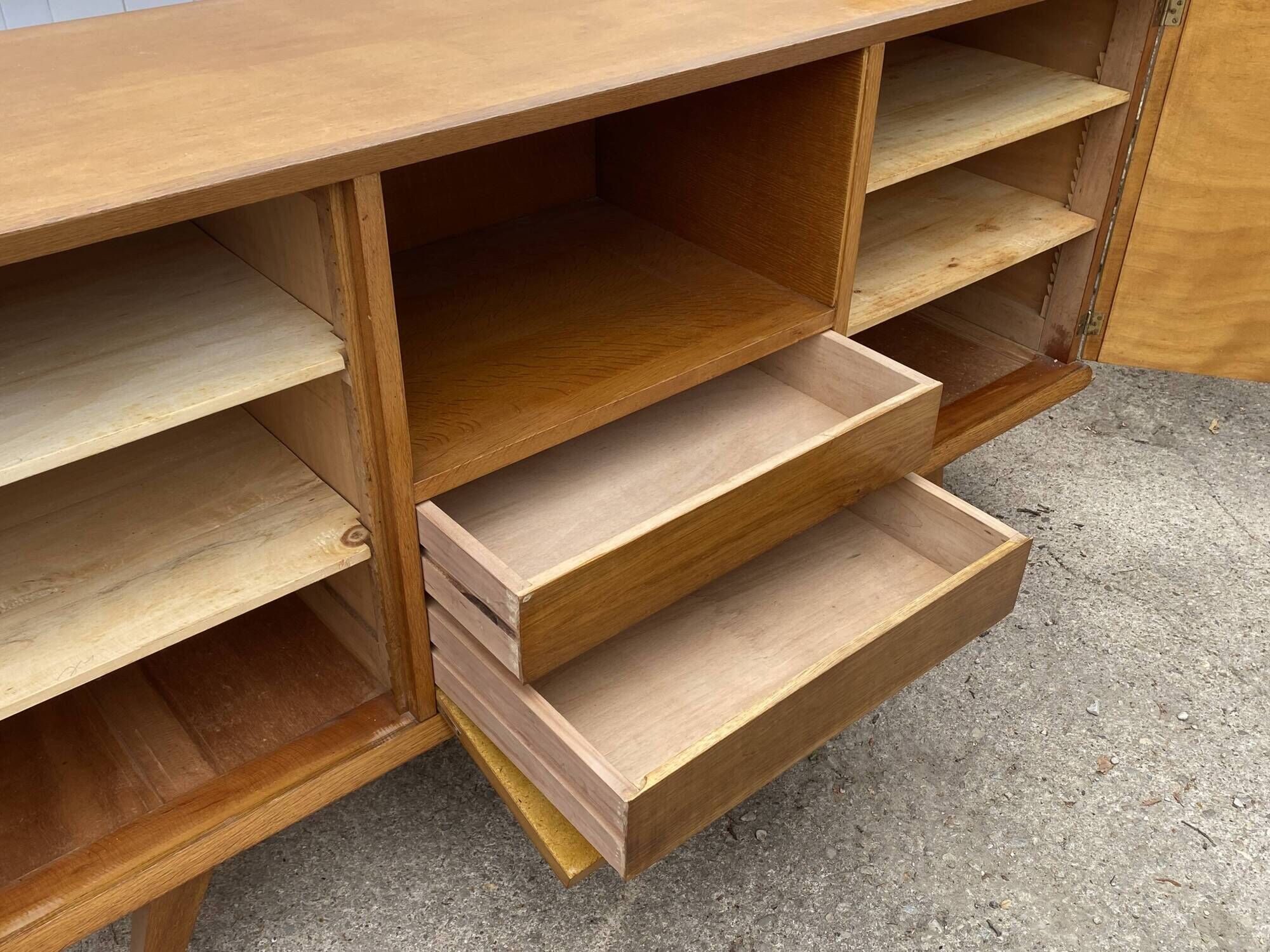 Sideboard very buffet type Scandinavian in raw pear wood 1950.