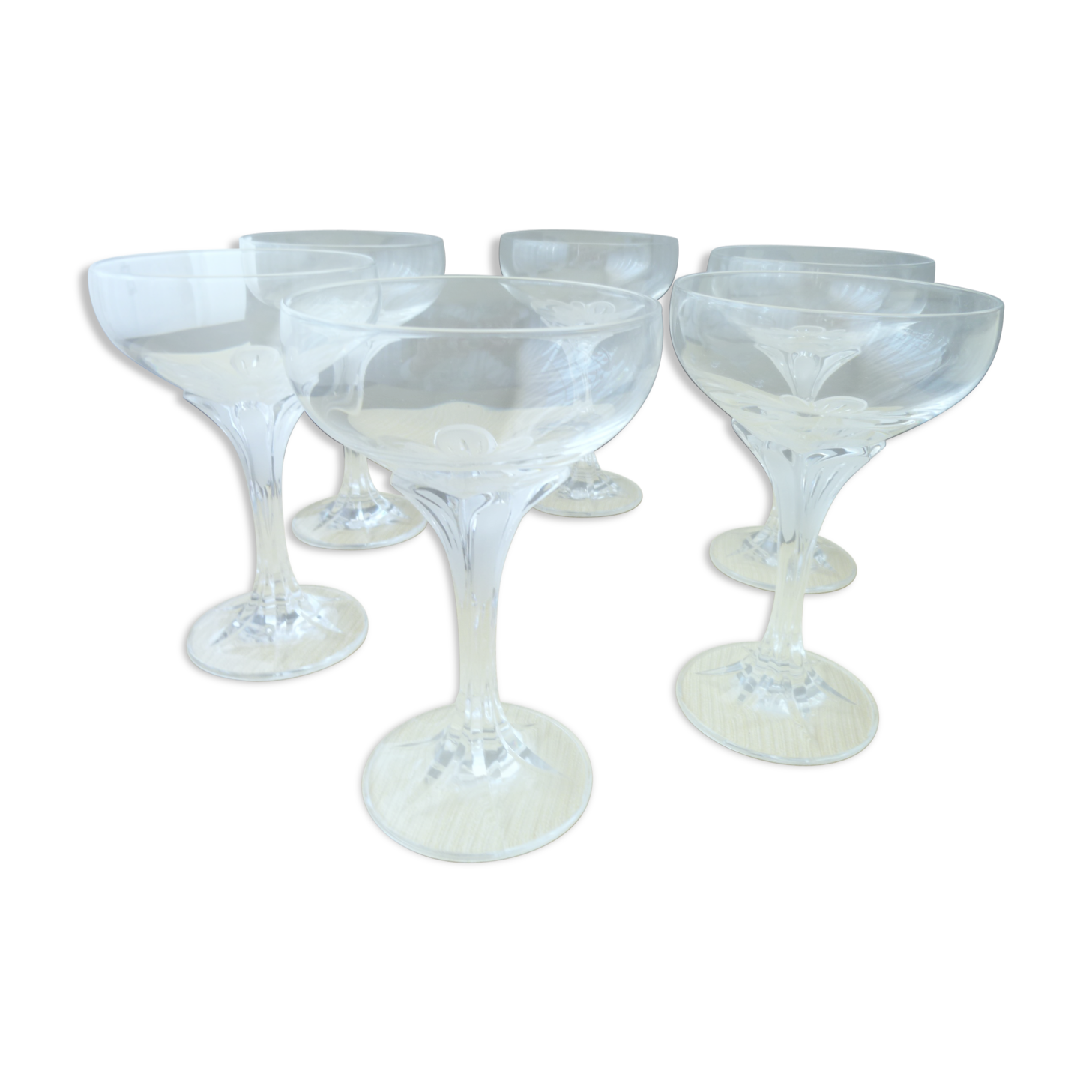 Set de 6 coupes à champagne en cristal d'Arques  Modèle Granville