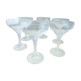 Set of 6 Champagne Cups in Arques Model Granville