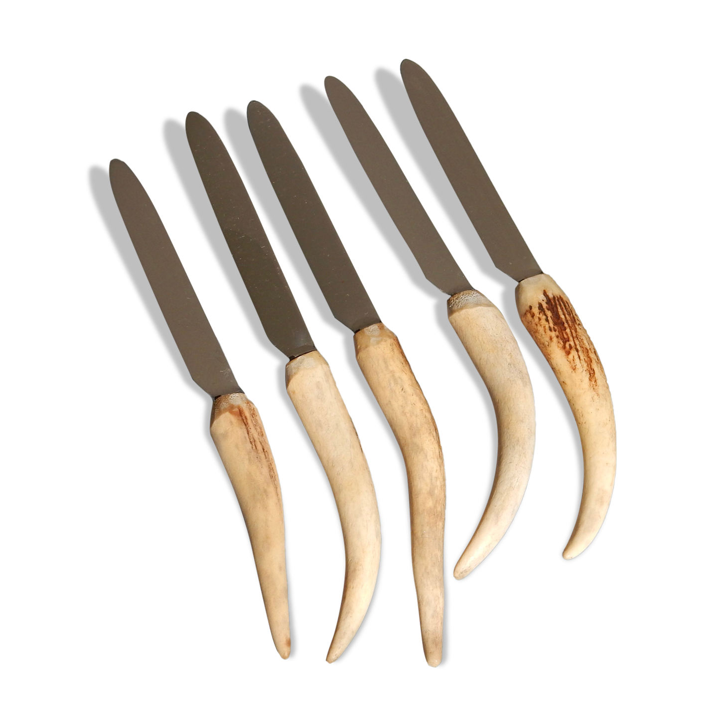 5 wooden deer knives, 60s in France