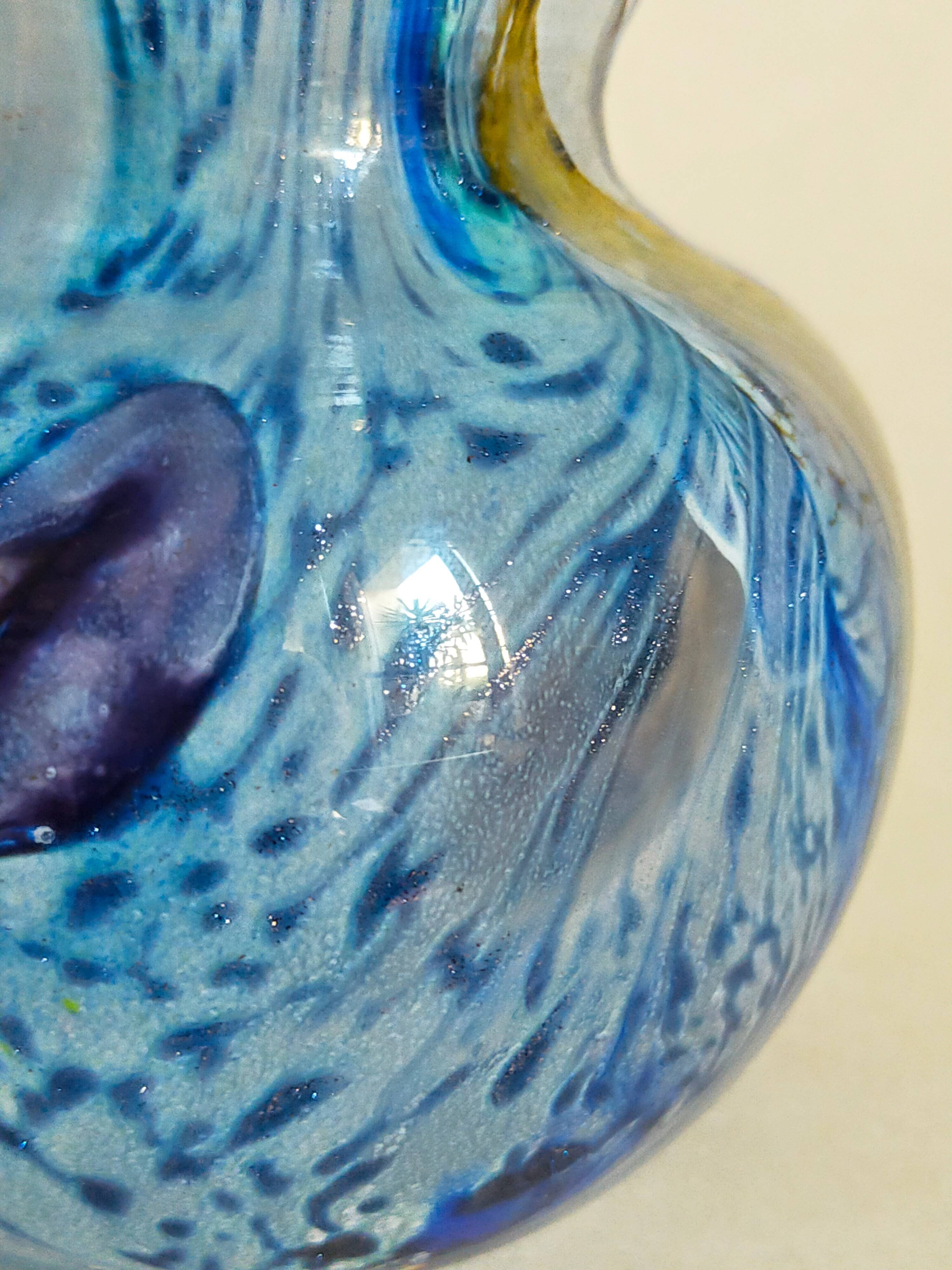 Vase glass paste of the glassmakers of Maure Vieil Mick and Bob Le Bleïs 80s