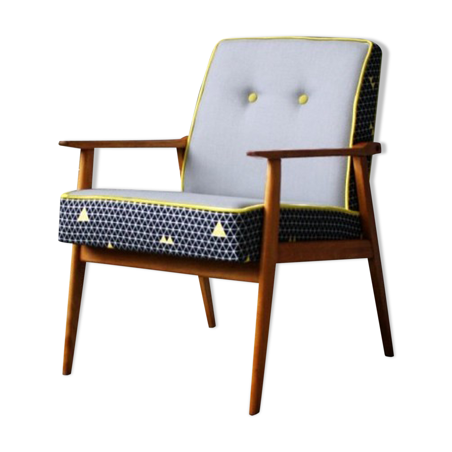 Chair vintage yellow triangles