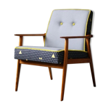 Fauteuil vintage triangles jaunes