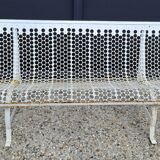Garden bench in iron and perforated sheet metal