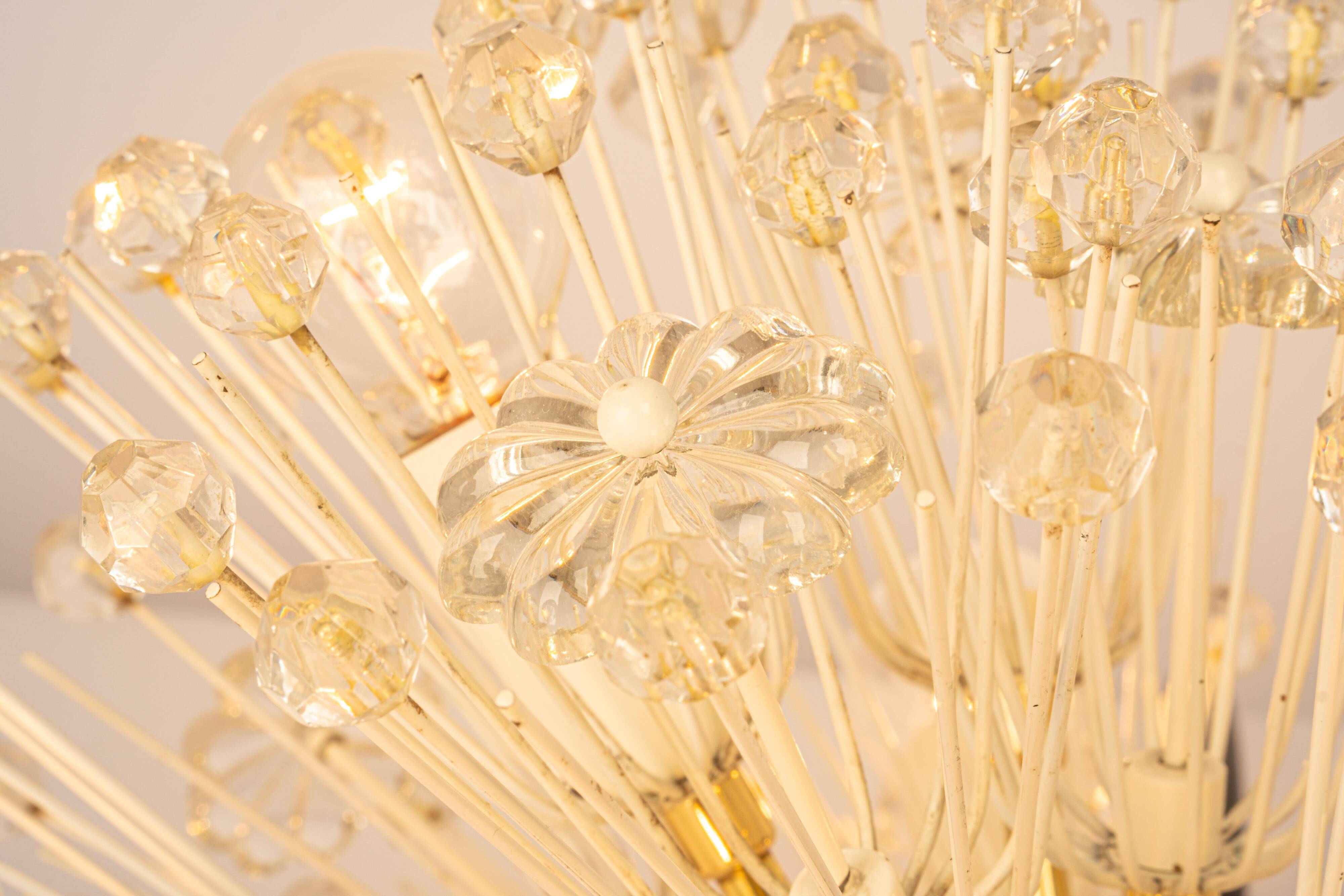 Star Ceiling Light in Brass and Crystal by Emil Stejnar, Austria, 1960s