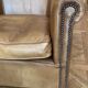 pair of camel leather club armchairs