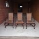 3 fauteuils chippendale en chêne massif, XIXème siècle
