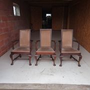 3 fauteuils chippendale en chêne massif, XIXème siècle