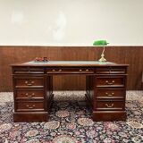 Classic English Desk with Green Leather