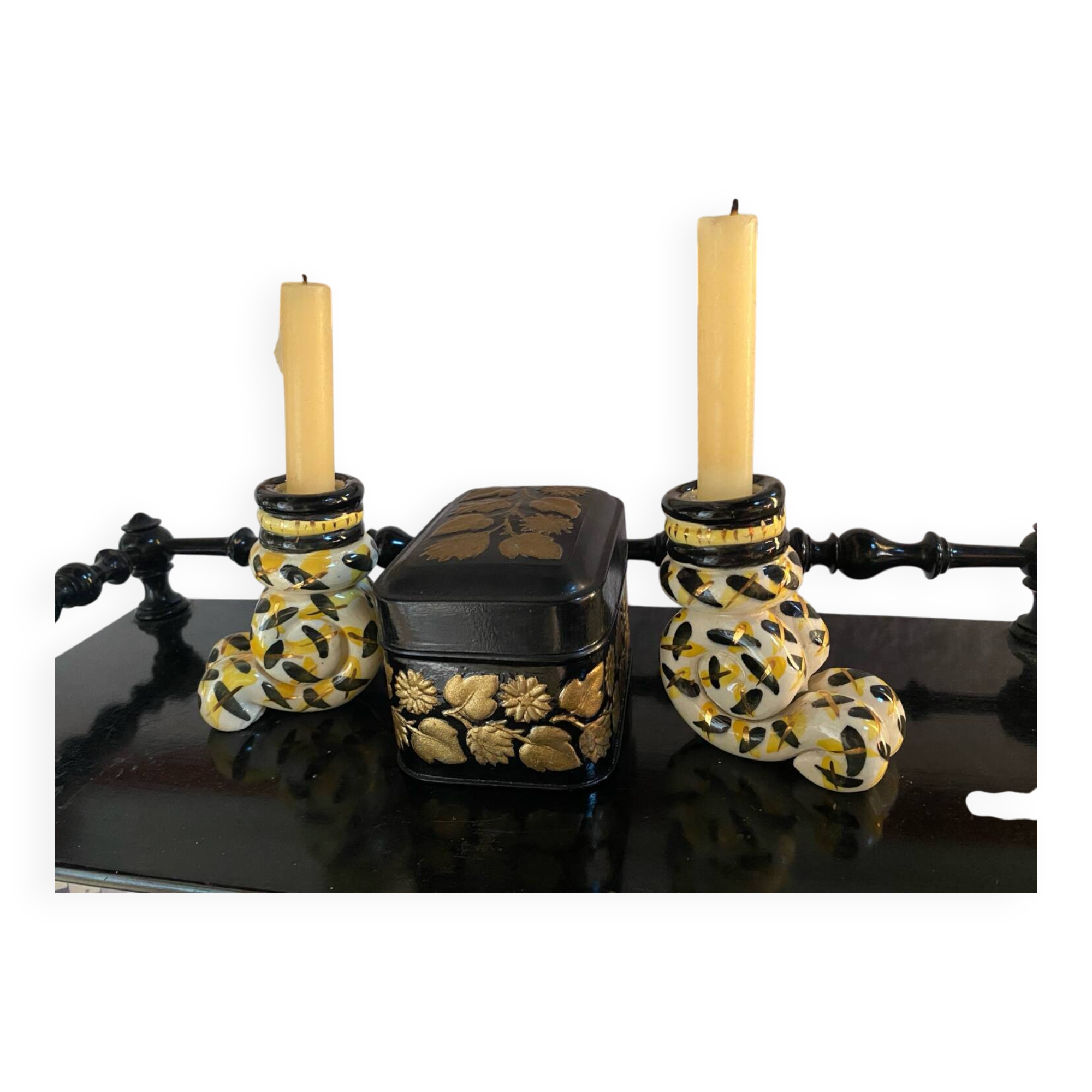 Vintage Handmade Candlestick Duo