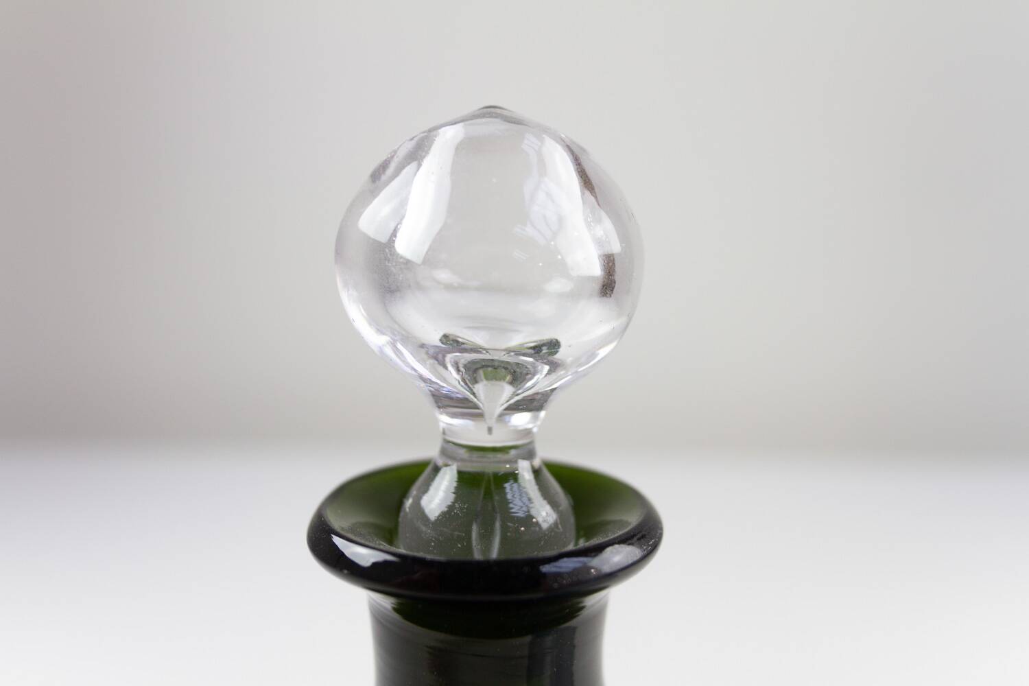 Danish Art Deco Blue and Green Glass Decanters, 1930s, Set of 2