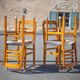 Antique wood table with 4 chairs, wooden table and formica, stepped foot table with extensions, 50's
