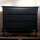 Black restyled vintage chest of drawers