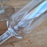 Chiseled crystal champagne flutes