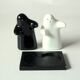 Ceramic salt and pepper shaker - hugging ghosts - vintage from the 1980s