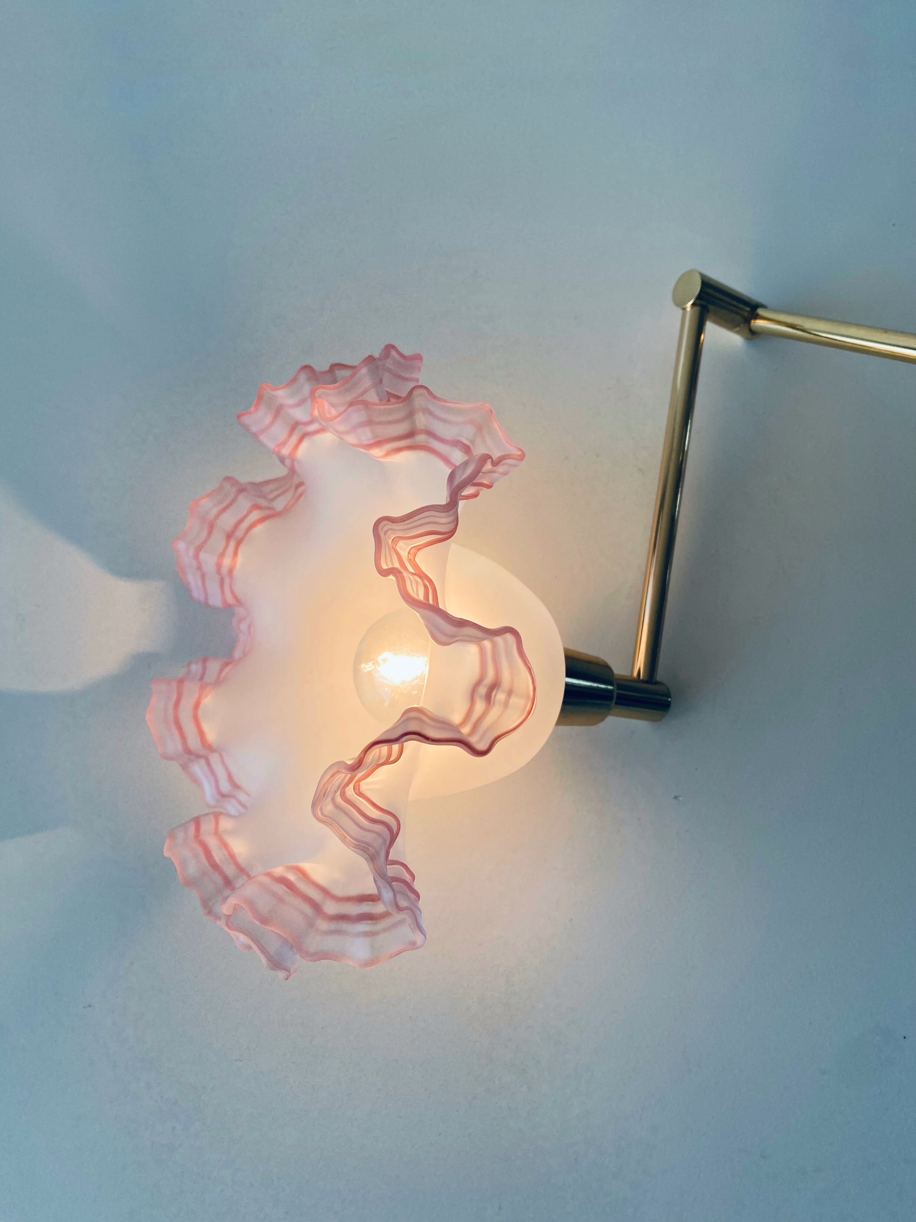 Telescopic wall light, brass and glass