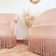 Duo de fauteuils crapauds rose poudré