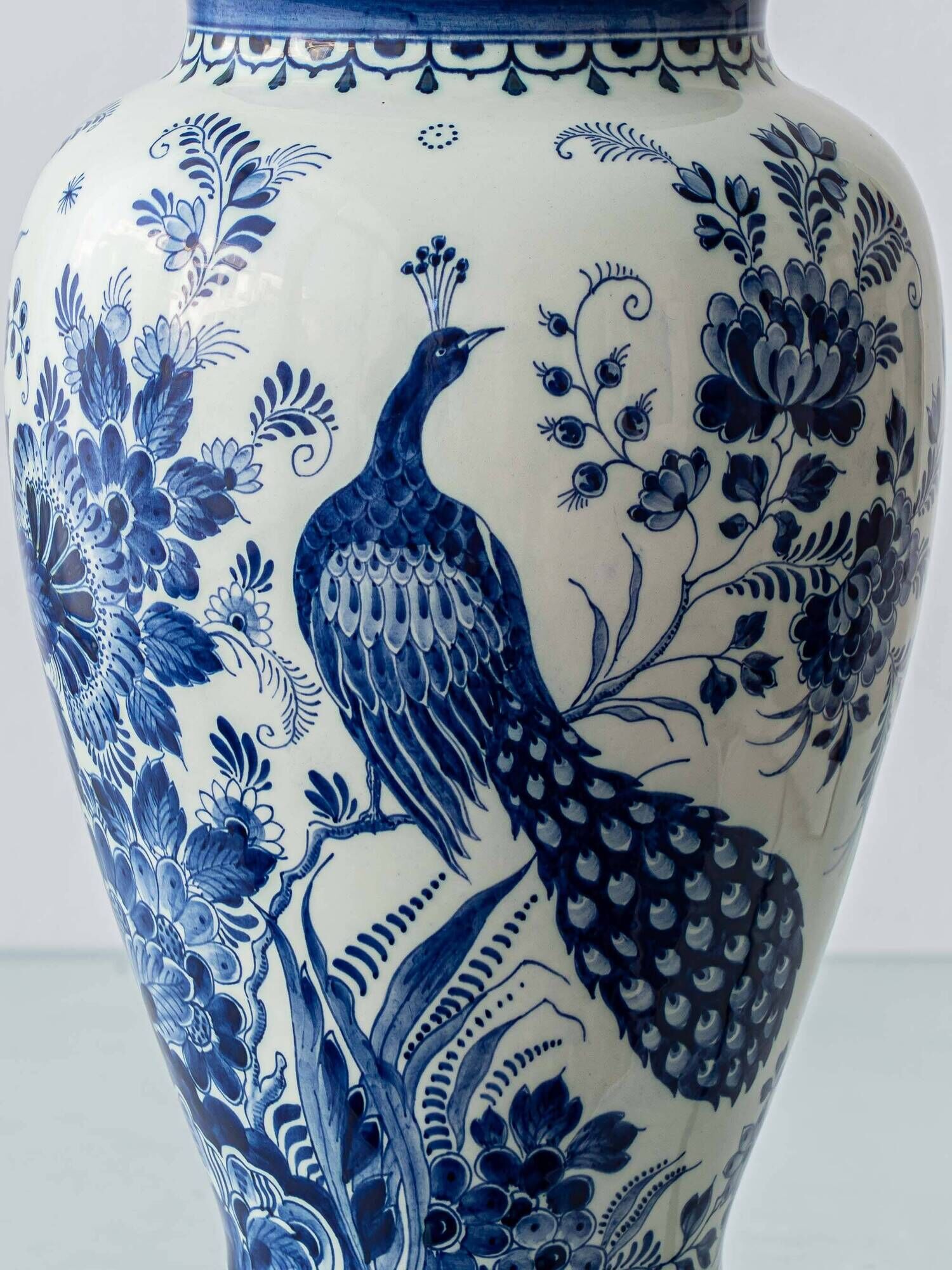 Vintage Table Lamp in Delft Style, Hand-Painted Blue and White, Ram Arnhem, New Shade
