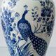 Vintage Table Lamp in Delft Style, Hand-Painted Blue and White, Ram Arnhem, New Shade