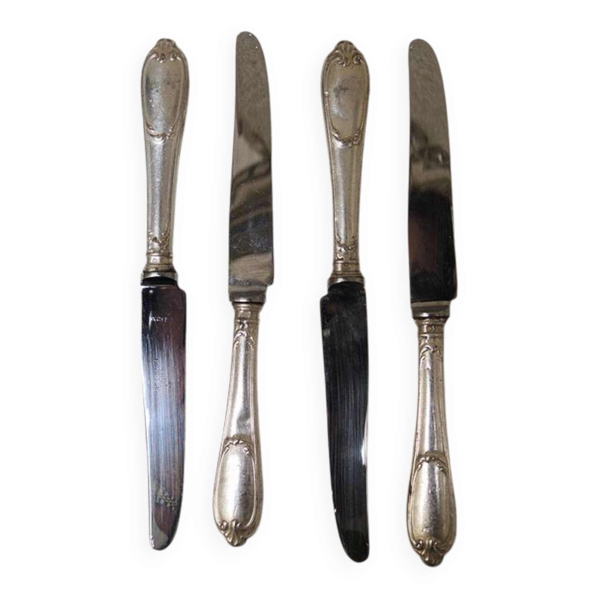 4 old stainless steel table knives by Grossmann
