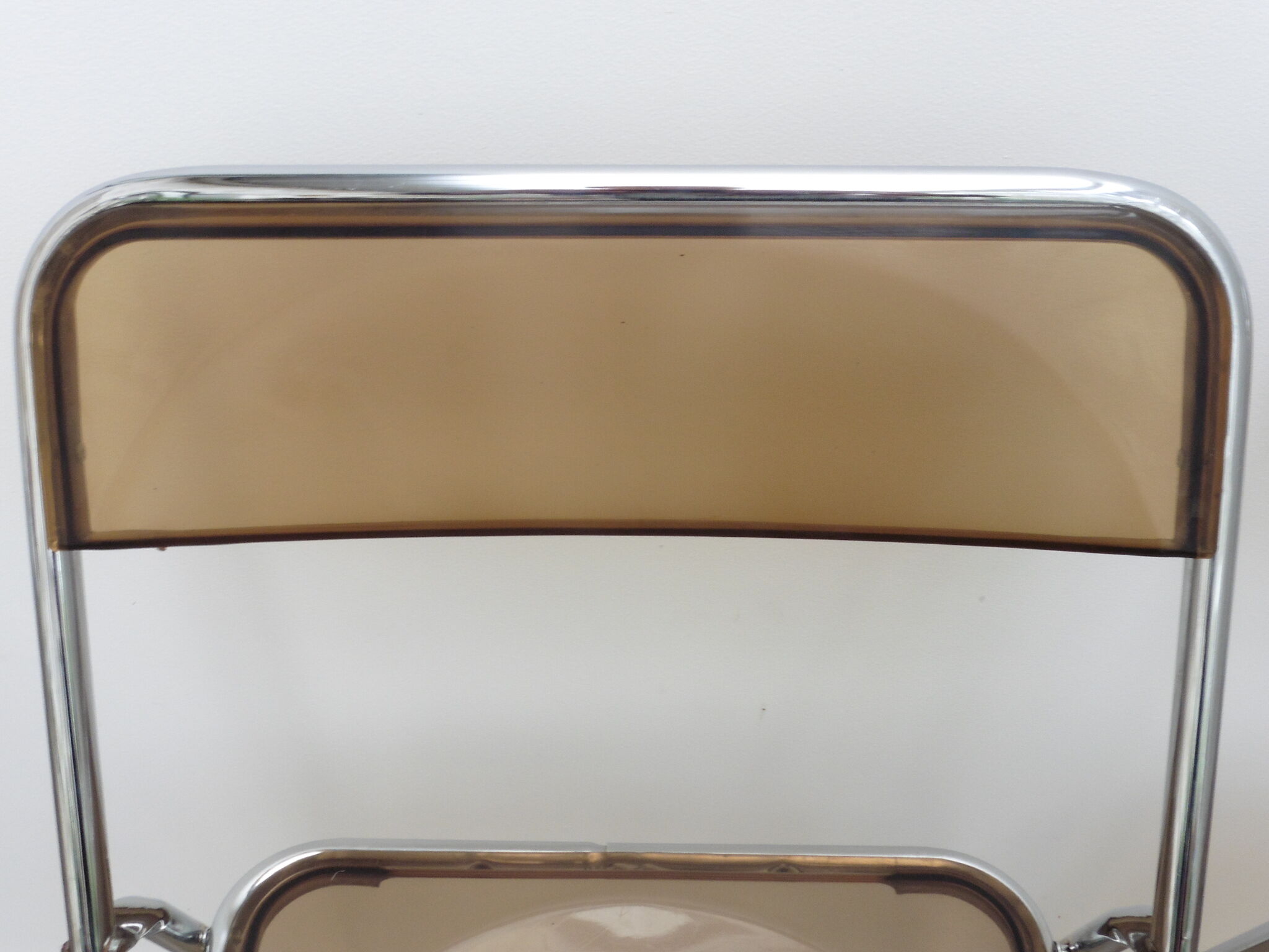 2 chairs folding plexiglass smoked