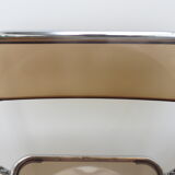 2 chairs folding plexiglass smoked