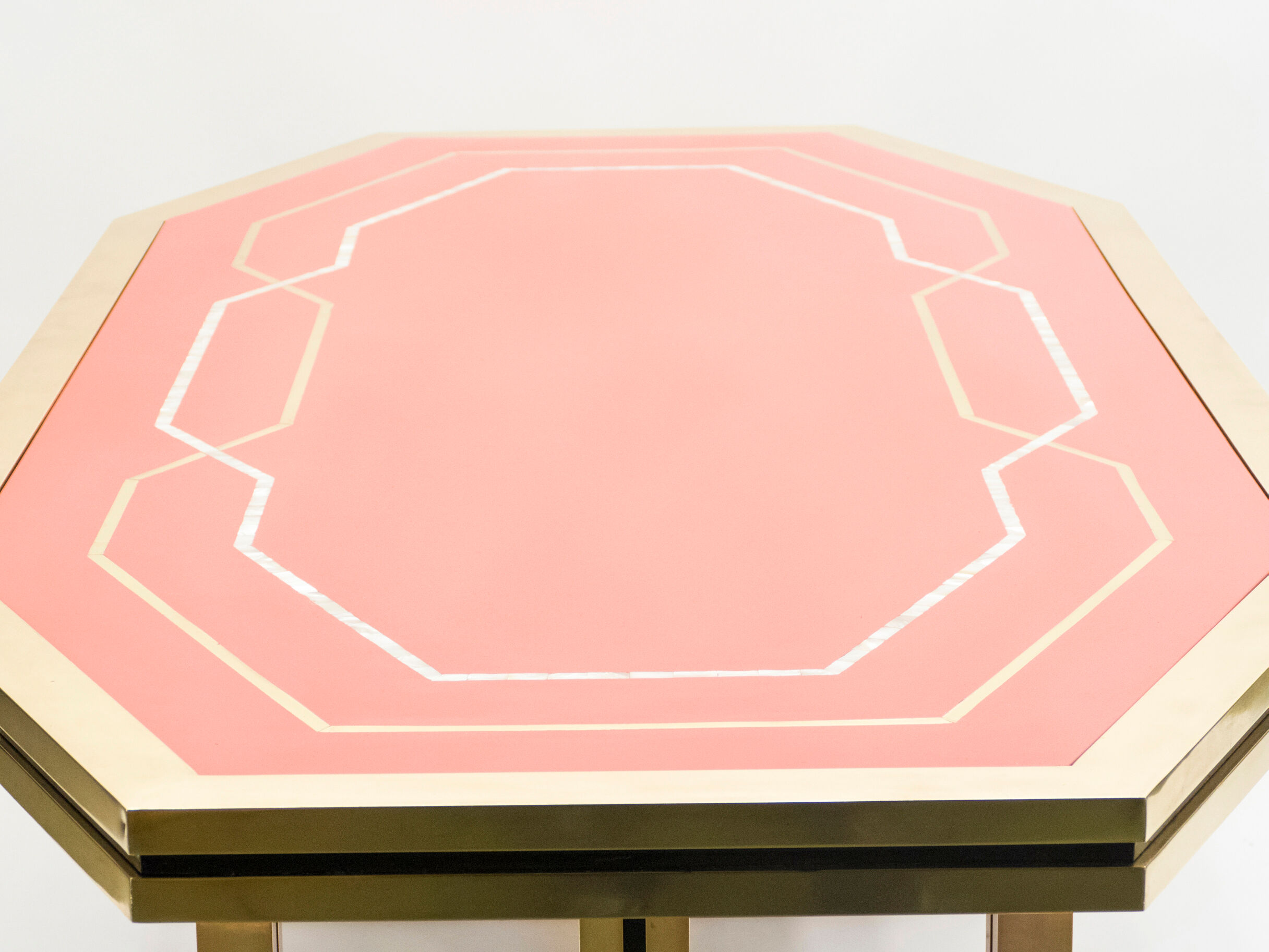 Red brass lacquered table  1970