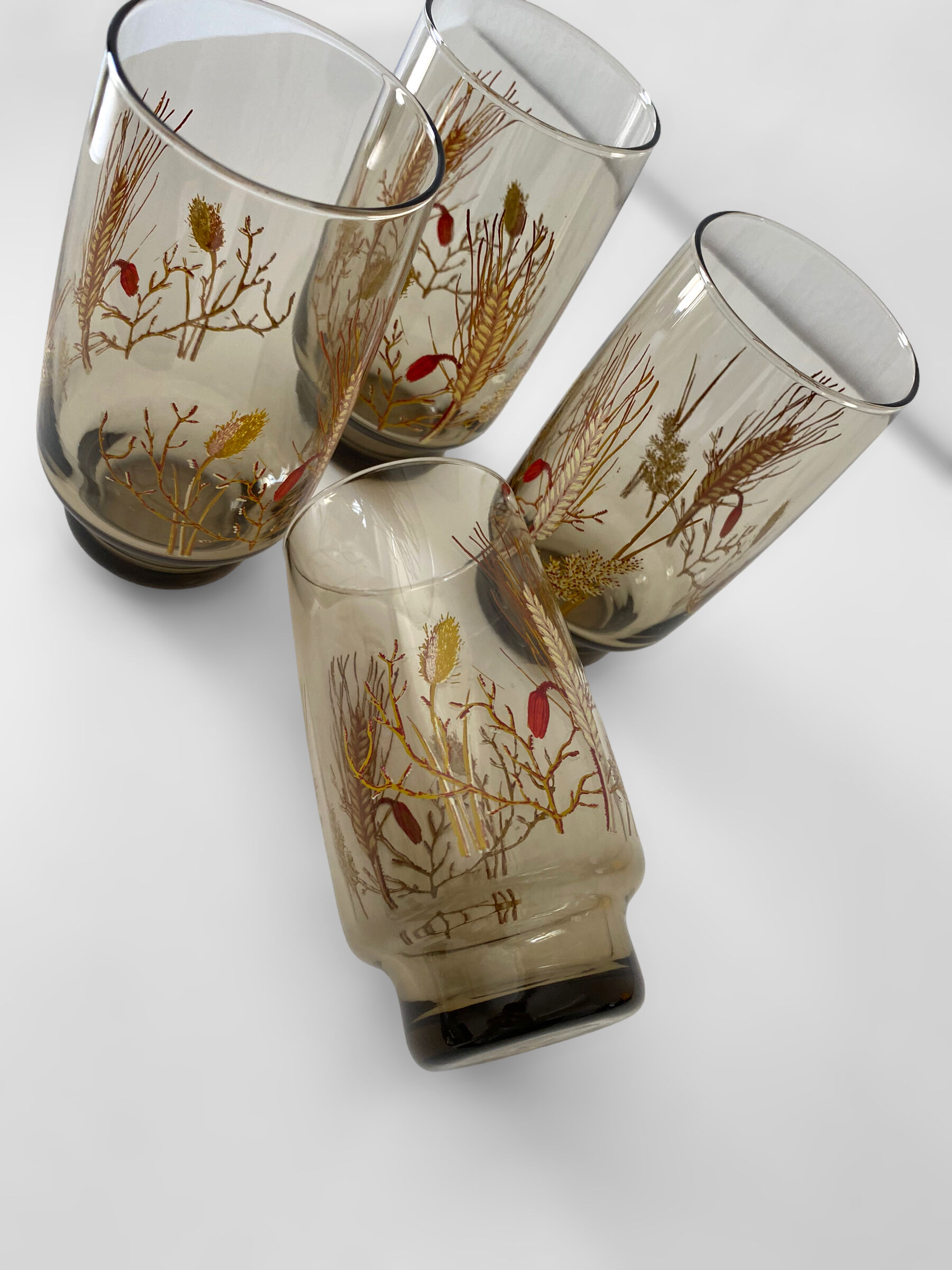 4 glasses smoked luminarc tivoli