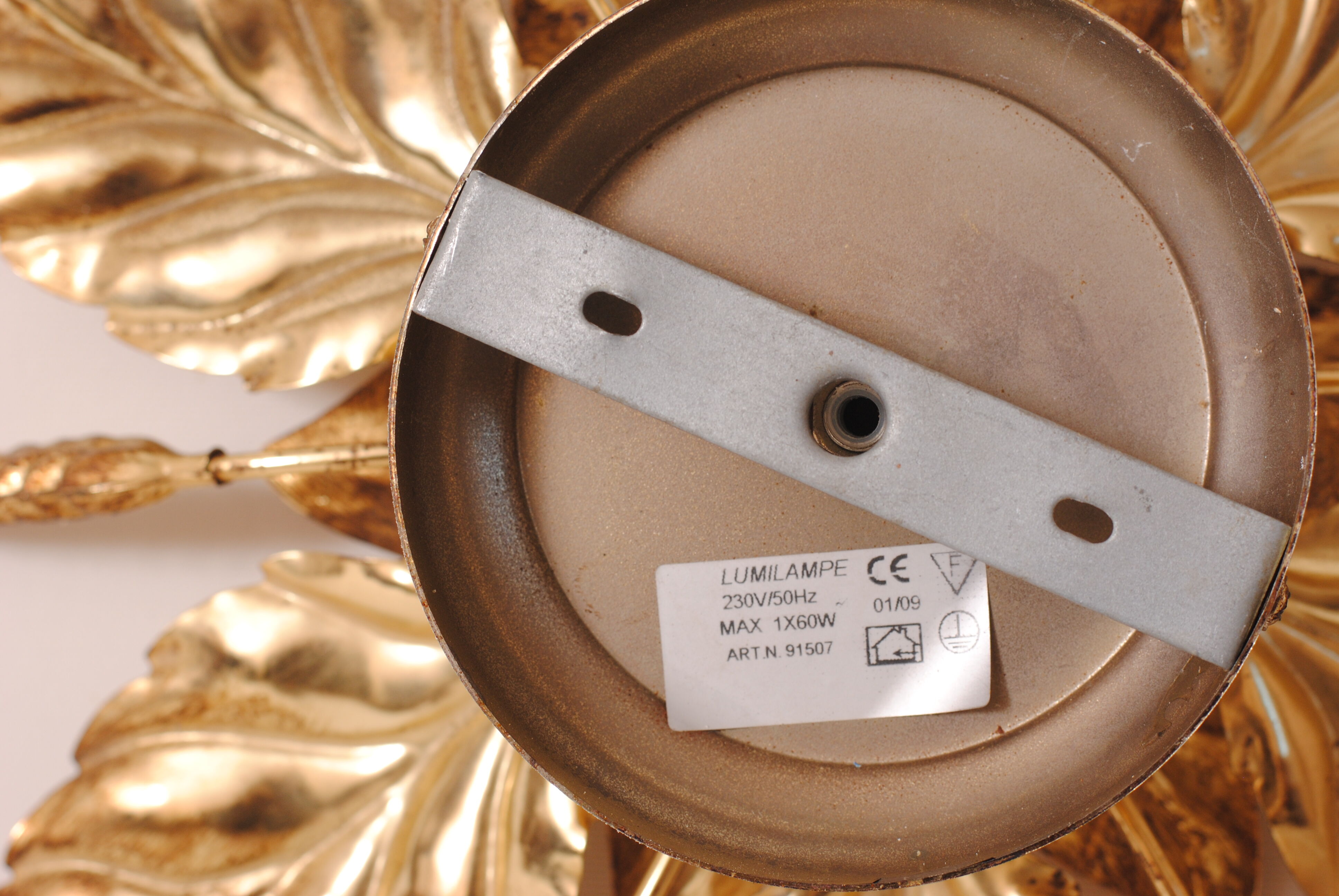 Ceiling lamp flower golden leaves