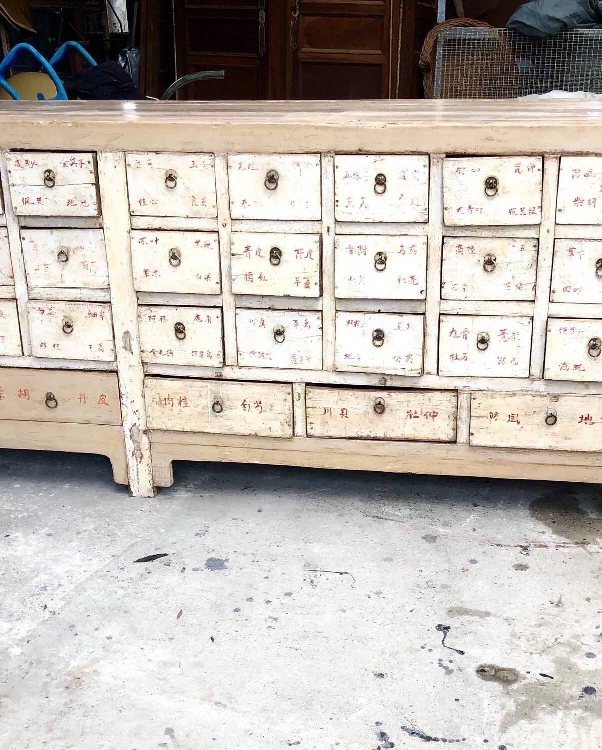 Large antique Chinese apothecary furniture sideboard