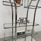 Vintage Italian design chrome & glass display cabinet room divider 1970